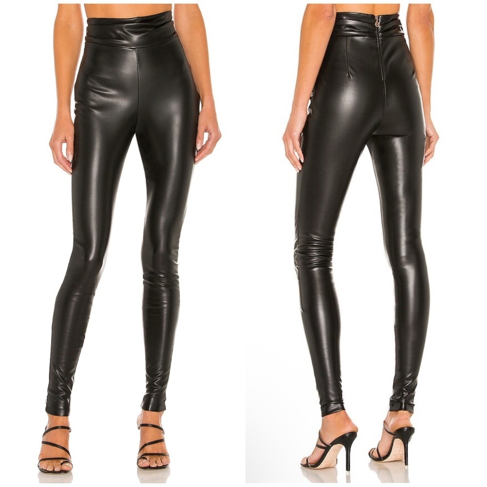 Nookie Viktoria Faux Leather Pants in Matte Black Size S